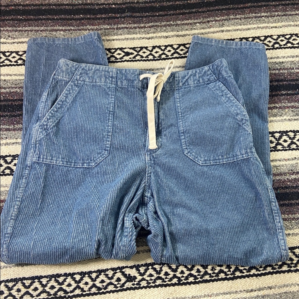 J. Crew Blue Relaxed Fit Corduroy Pants Joggers Drawstring Women’s Medium M